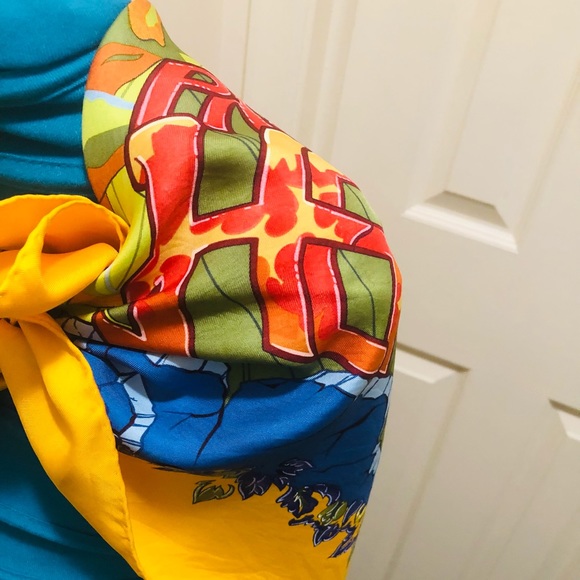 Hermes Scarf . ‘Aube-Libre Comme L'Ange’ . Dawn as Free as Angel. Zoe Pauwels. - Picture 14 of 16